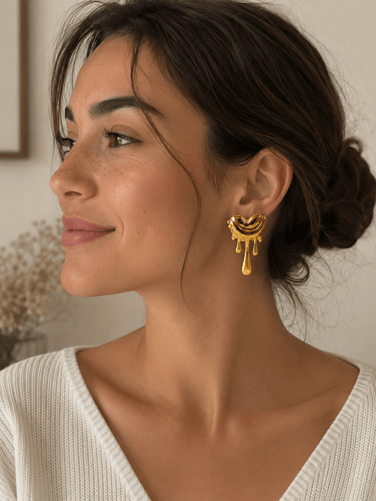 Boucles d’Oreilles Gold Melt - Maison Hajar