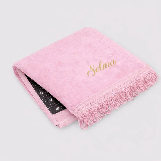 Tapis de prière uni - Velours Rose - Maison Hajar